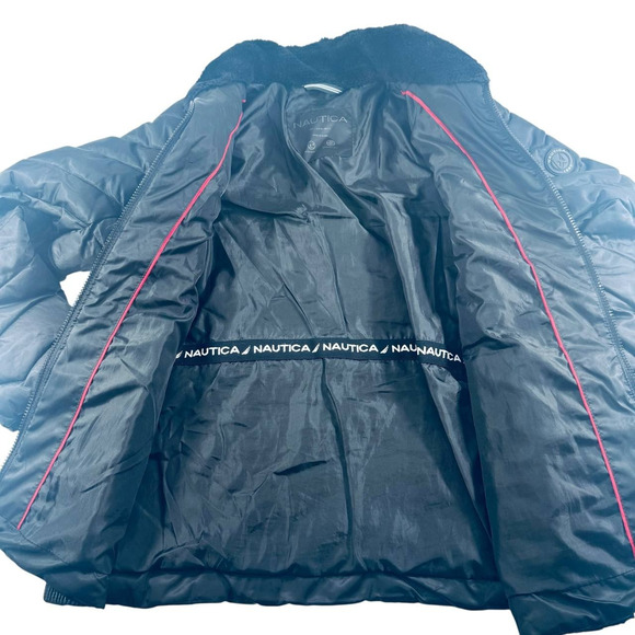 Nautica Black Puffer Jacket L/XL Water-Resistant - Picture 3 of 9